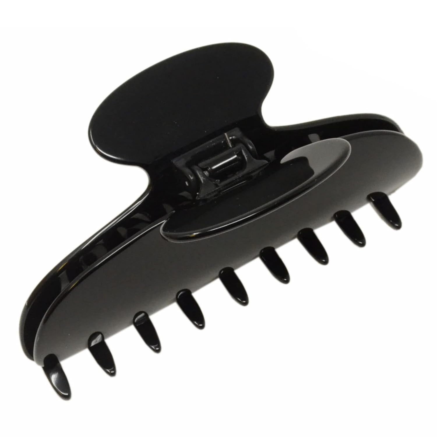 French Amie Thin Oval Large 4 1/4&rdquo; Handmade Celluloid Jaw Hair Claw for Women