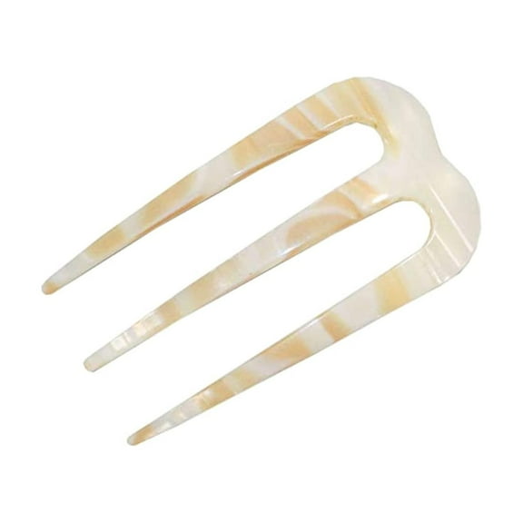 French Amie Tri Prongs 3" Handmade Cellulose Bun Holder Hair Pin Stick for Women