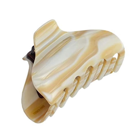 French Amie Tubular Wide Large Handmade Celluloid Jaw Hair Claw for Women
