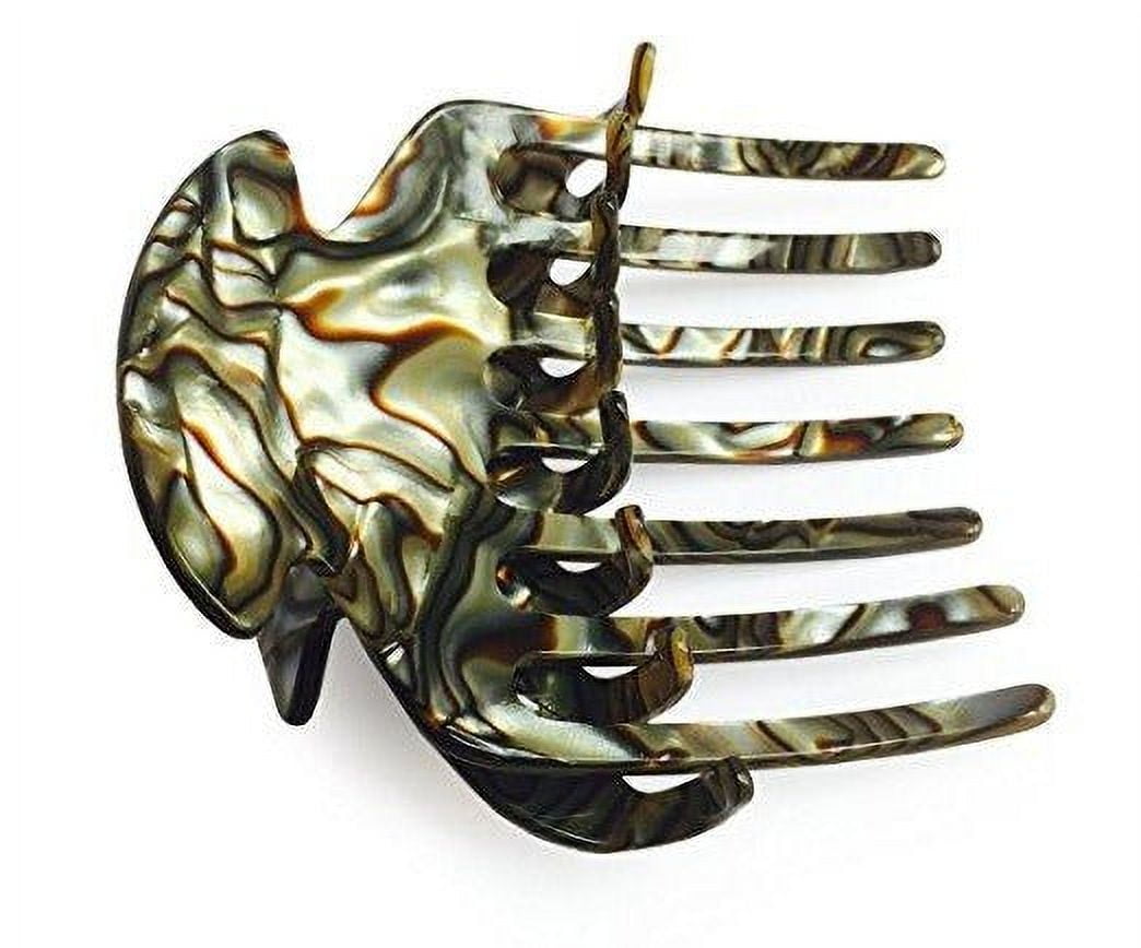 French Amie Wow Grip Onyx Silver Medium Handmade Side Slide Jaw Claw Hair Clip