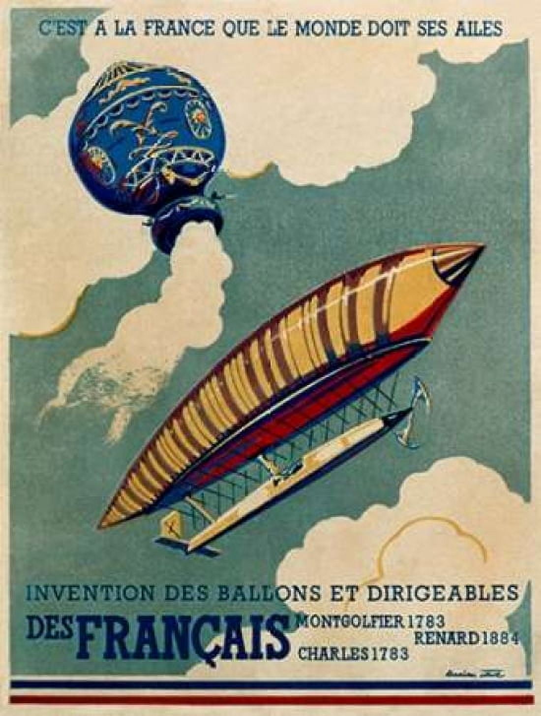 French Aviation Commemorative Posters 1 of 3 Canvas Art - Lucien Cave (18 x 24)