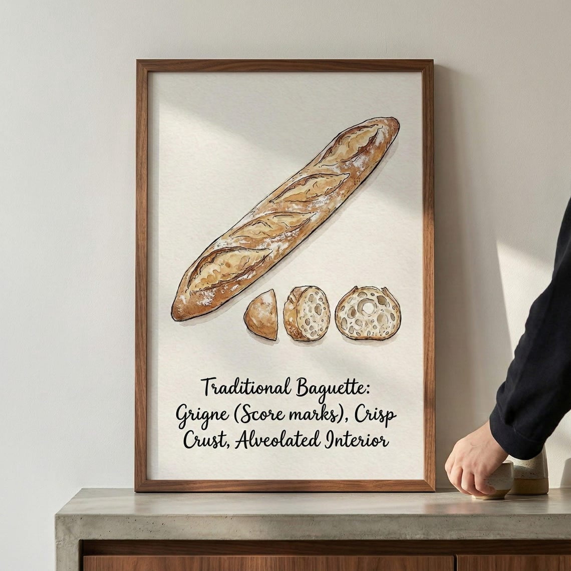 French Baguette With Artisan Scoring Wall Art Print, Bakery Bread ...