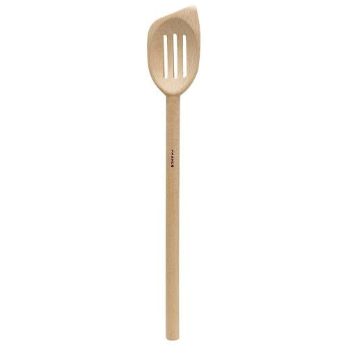 Harold Import French Beechwood Slotted Slanted Spoon
