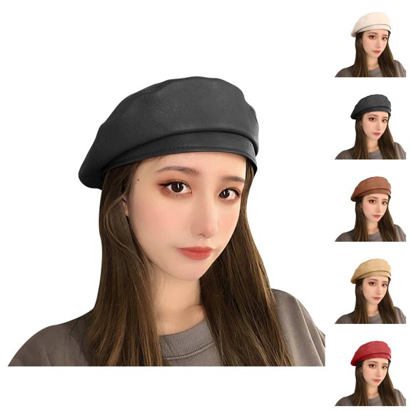 French Beret Beret And Flat Cap, Black Beret, Slouchy Beret, Perfect for Winter Beret Women Beret Hat Leather Beret French Beret Artist Beret Cap