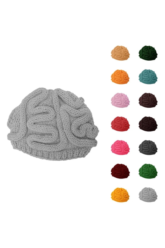 French Beret Beret And Fedora Hat, Red Beret, Straw Fedora, for Fisherman Hat Solid Color Spoof Fun Brain Hat Hand Knitted Multi Color Fashionable Casual Brain Hat