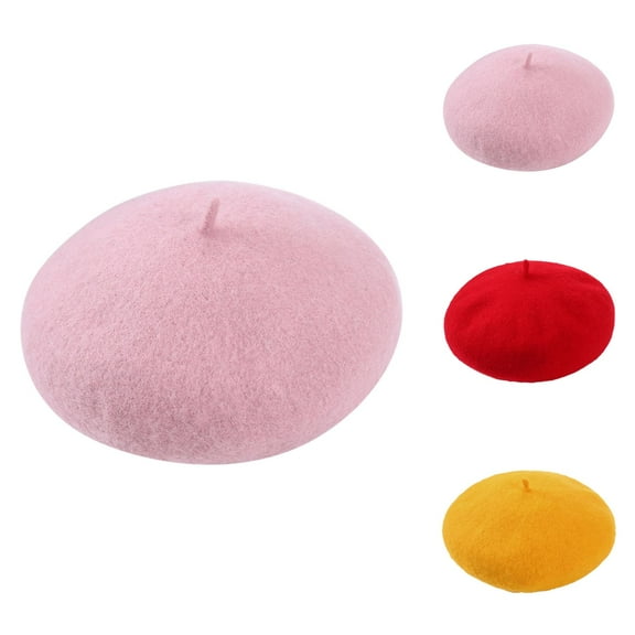 French Beret Beret And Flat Cap, Red Beret, Straw Fedora, for Winter Beret Women New Solid Color Adjustable Wool Beret Wool Warm Hat In Autumn And Winter