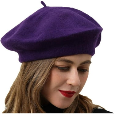 French Beret-Classic Wool Beret Solid Color Womens Beret Cap Hat