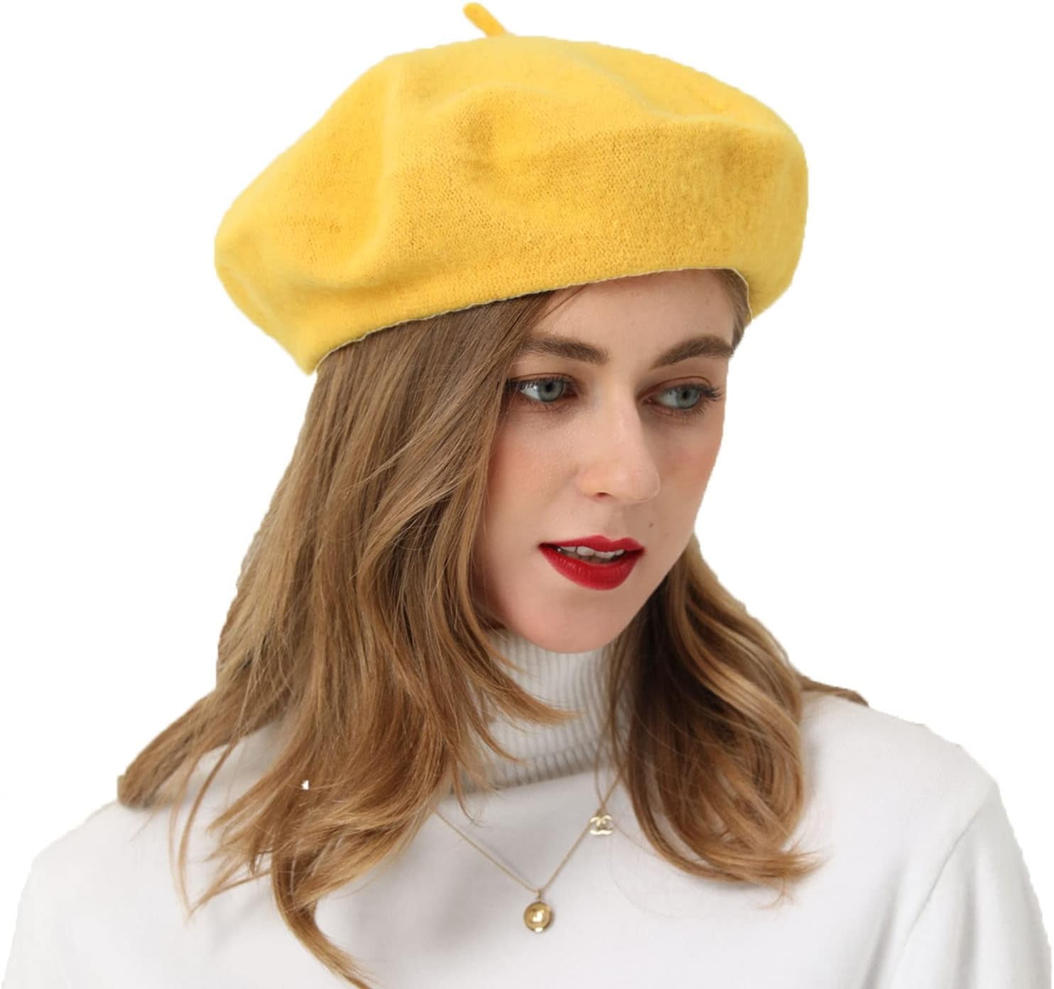 NEW RITA ROW women\'s wool beret in mustard rennes — Signa 1925 | Felted Knit Beret in Olive main image 4