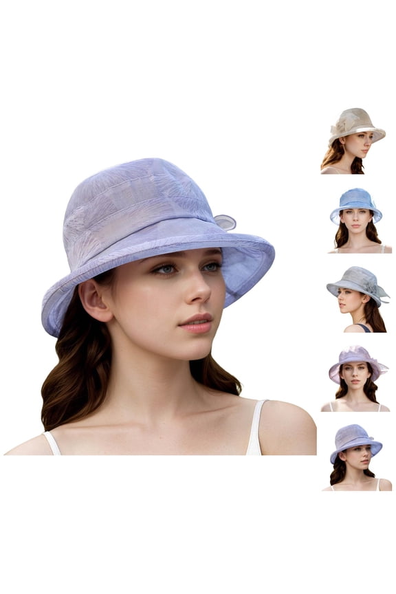 French Beret And Golf Hat Black Straw Fedora for Sun Visor Women's Summer Sun Hat Temperament Versatile Lightweight Basin Bride Wedding Tea Party Ms. Outdoor Elegant Fabric