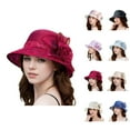 thumbnail image 1 of French Beret And Golf Hat Red Straw Fedora for Winter Ladies Hat Bridal Wedding Tea Party Outdoor Elegant Temperament Sun Flower French Bowler Shade Lace Basin, 1 of 4