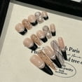 thumbnail image 1 of French Black Edge Classic Style Handmade Wearable Manicure, 1 of 5