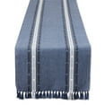 thumbnail image 1 of French Blue Dobby Striped Fringe Ribbed Table Runner 14x108, 1 of 3
