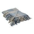 thumbnail image 1 of French Blue & Gray Houndstooth Plaid Throw, 1 of 9
