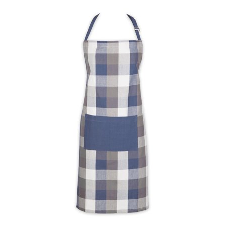 French Blue Tri Color Check Chef Apron 32x28