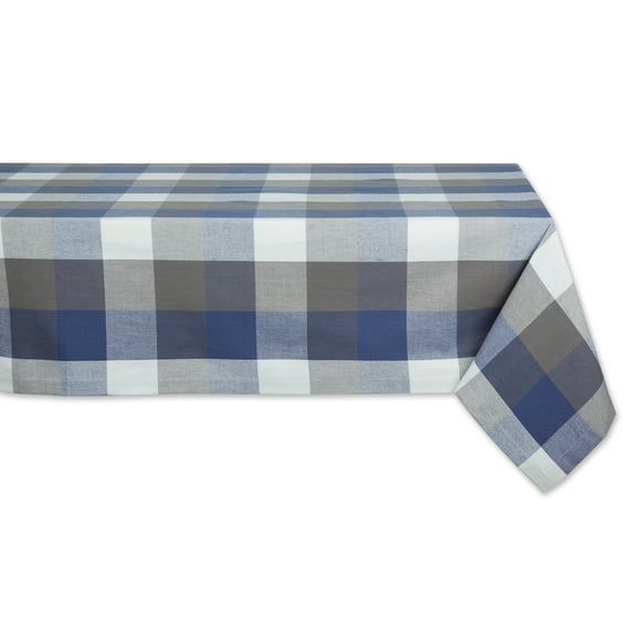 French Blue Tri Color Check Tablecloth 52x52"