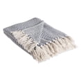 thumbnail image 1 of 60" Blue and White Rectangular Chevron Patterned Cotton Throw, 1 of 2