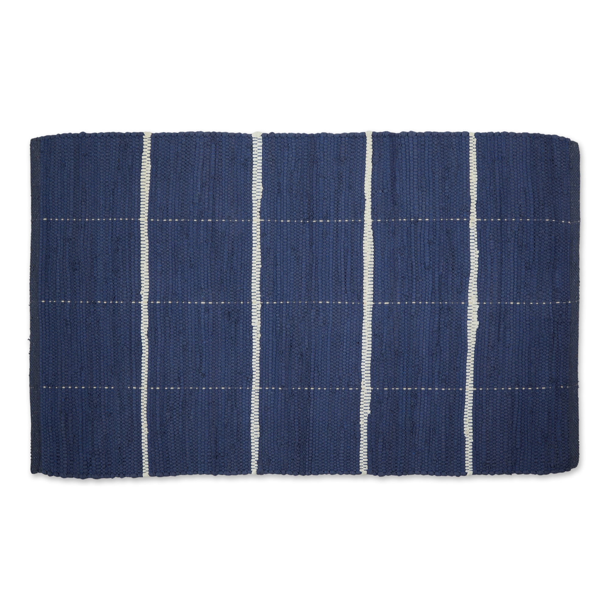 Large Check Blue Rug French Blue and Cream Farmhouse Check Rug 26x40 inches - Walmart.com