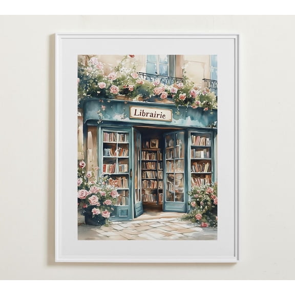 French Bookshop Wall Art, Bookshop, Book Poster, Reading Art, New York Art, Gallery Wall Art, Wall Art Wall Art, Modern Wall Decor, 16x24 UNFRAMED
