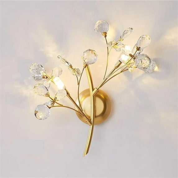French Branch Wall Sconces Gold Background Decoration Lighting Nordic Crystal Wall Lamp Bedroom Living Room Corridor Beside Lamp