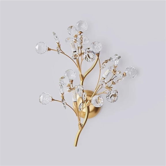 French Branch Wall Sconces Gold Background Decoration Lighting Nordic Crystal Wall Lamp Bedroom Living Room Corridor Beside Lamp