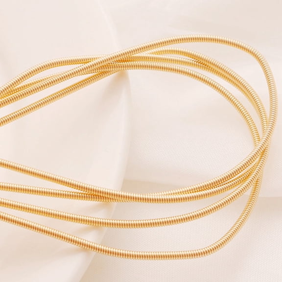 French Brass Wire Grimp Wire Round Flexible Coil Wire Metallic Thread for Embroidery and Jewelry Making Golden 1.6mm about 3.28 Feet(1m)/pc DIY