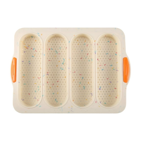 French Bread Loaf Pan with 4 Buns | Non-Stick Baking Pan for Homemade Bread | Easy Release & Dishwasher Safe | Perfect for Breakfast & Dinner Baking