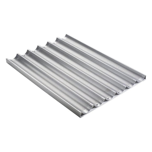 French Bread Pan, 6 Count, Silver