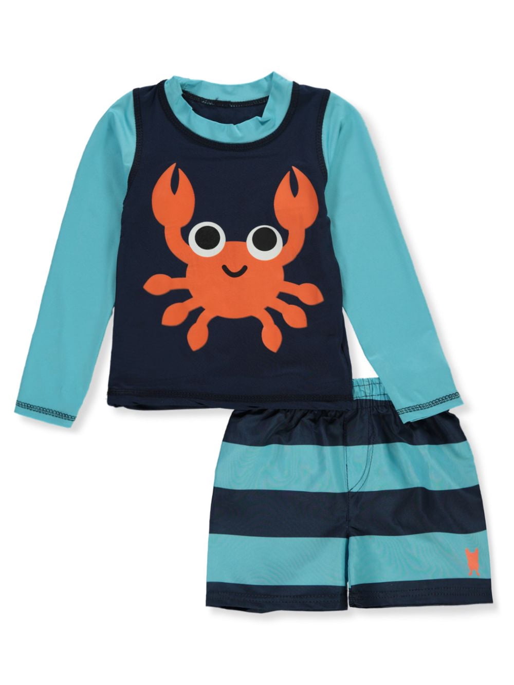 French Bull Baby Boys' 2Piece Crab Swimsuit Set Turquoise/Multi, 18