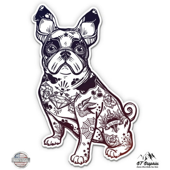 French Bulldog - 8" Vinyl Sticker - For Car Laptop I-Pad - Waterproof Decal