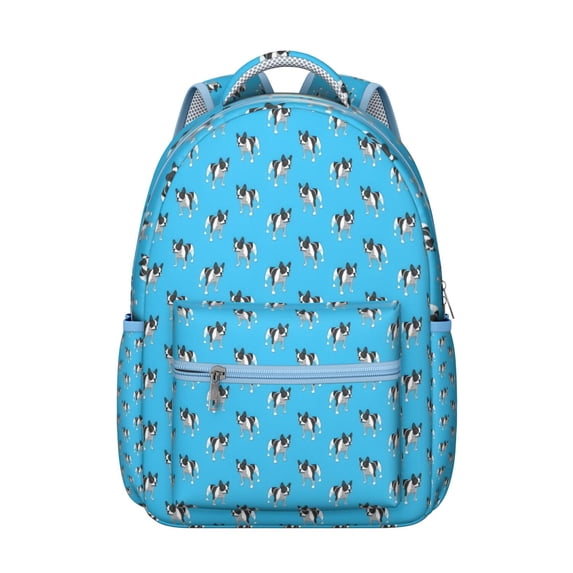 French Bulldog Backpack for School,Cute School Bag,Schoolbag with Adjustable Shoulder Straps & Padded Back,15.3"x11"x7.1".