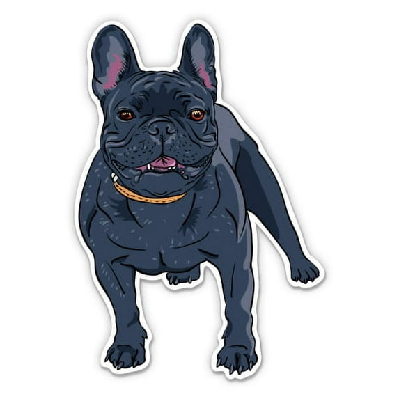 French Bulldog Black - 5" Vinyl Sticker - For Car Laptop I-Pad - Waterproof Decal