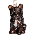 thumbnail image 1 of French Bulldog Black Sitting Dog Blown Glass Polish Christmas Tree Ornament, 1 of 2