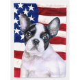thumbnail image 1 of French Bulldog Black White Patriotic Flag Canvas House Size, 1 of 1