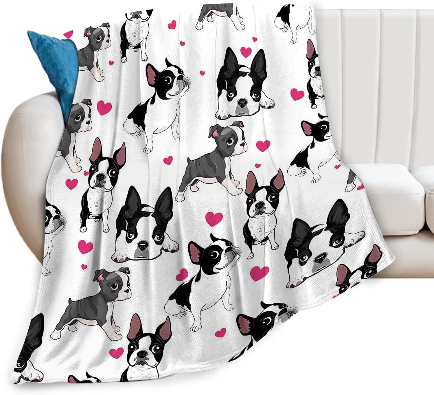 French Bulldog Blanket for Girls Boys Women Gifts for French Bulldog Lovers Cute French Bulldog Throw Blanket for Kids Adults Ultra Soft Cozy Fleece Blanket for Couch Sofa ​Bed 50"x60"