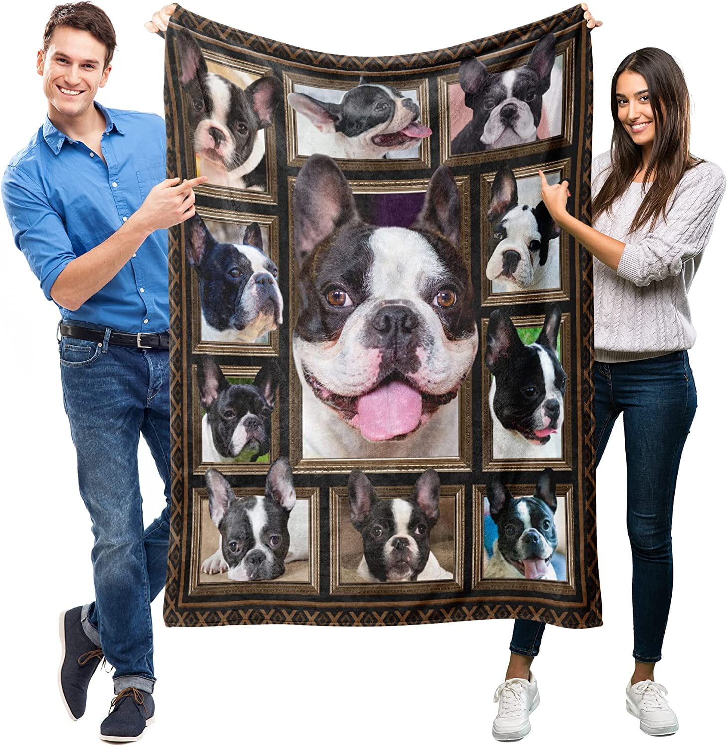 French Bulldog Blanket for Women Men, French Bulldog Gifts for Dog Lover, Super Soft Fuzzy Dog Throw Blanket French Bulldog Decor Plush Gift for Birthday Christmas 60x80 inch