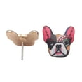 thumbnail image 1 of French Bulldog Boston Terrier Stud Earrings Enamel Colorful From the Ginger Lyne Collection, 1 of 5