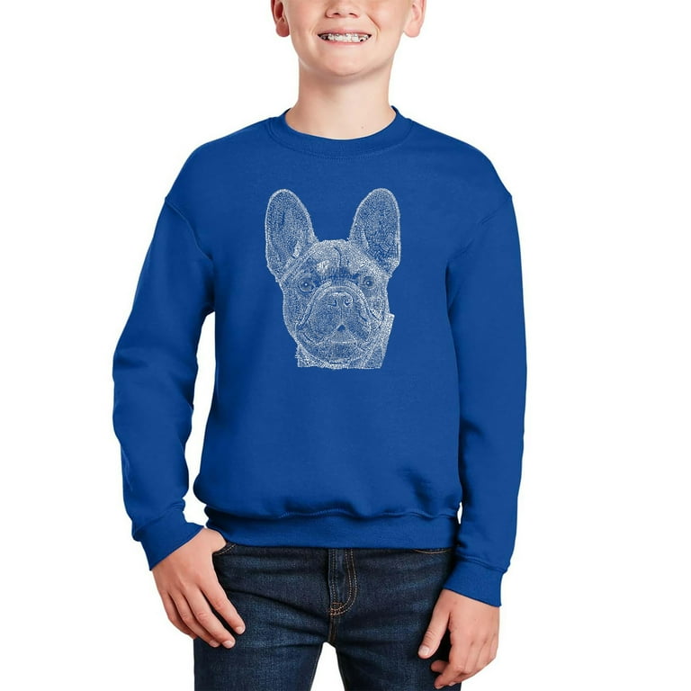 French Bulldog Boy s Word Art Crewneck Sweatshirt Walmart