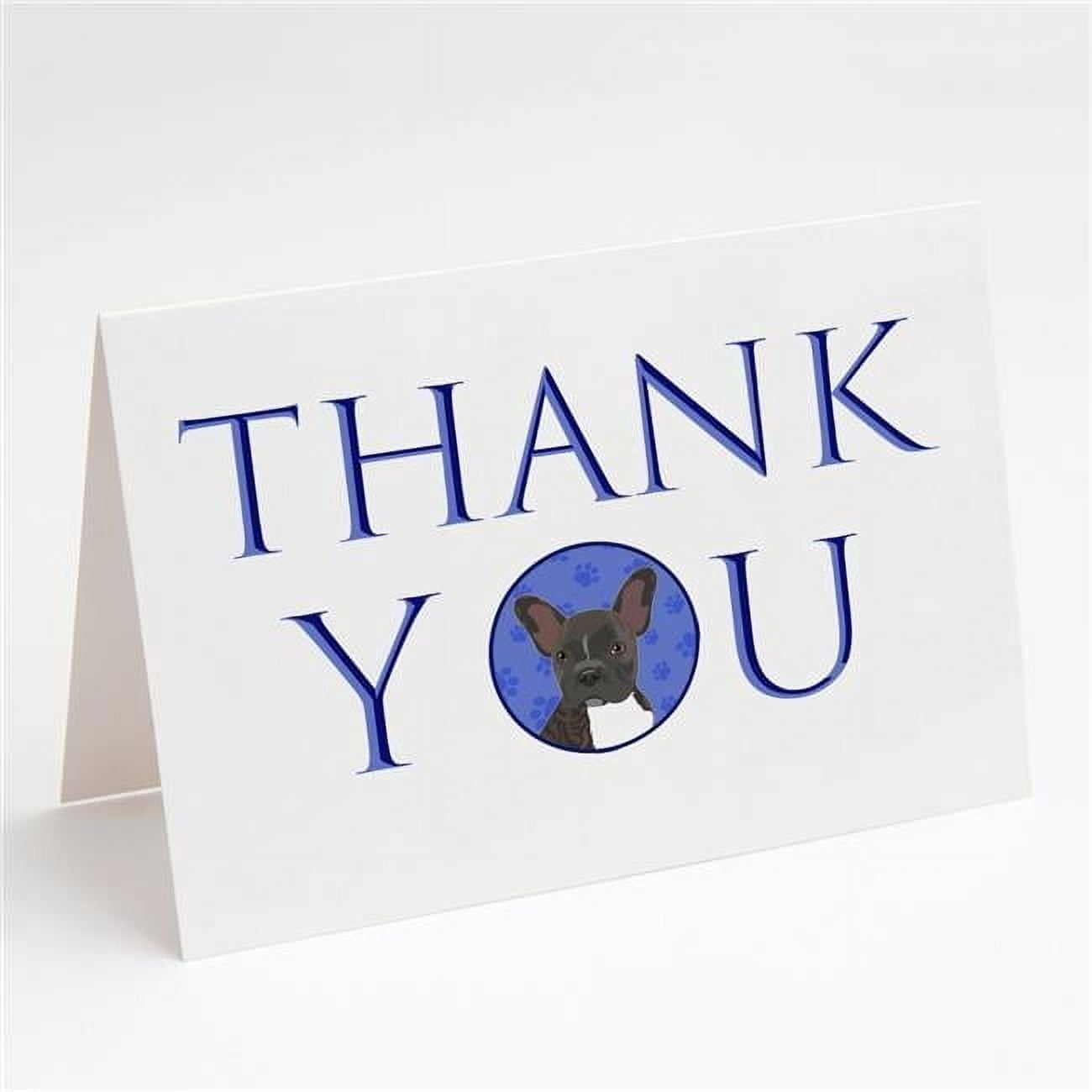 French Bulldog Brindle #2 Thank You Greeting Cards and Envelopes Pack of 8 7 in x 5 in
