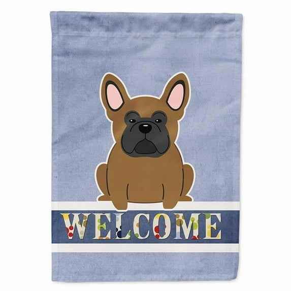French Bulldog Brown Welcome Flag Canvas House Size