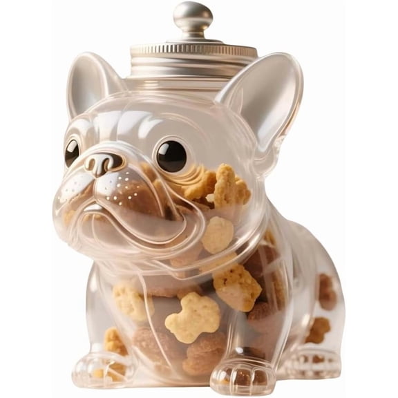 French Bulldog Candy Jar, Cute Airtight Dog Snack Container for Cookies, Funny Pet Snack Jars for Cookies, Candy, Coffee Pods, Bulldog Kitchen Home Decor for Pet Lovers Gift(1pc)
