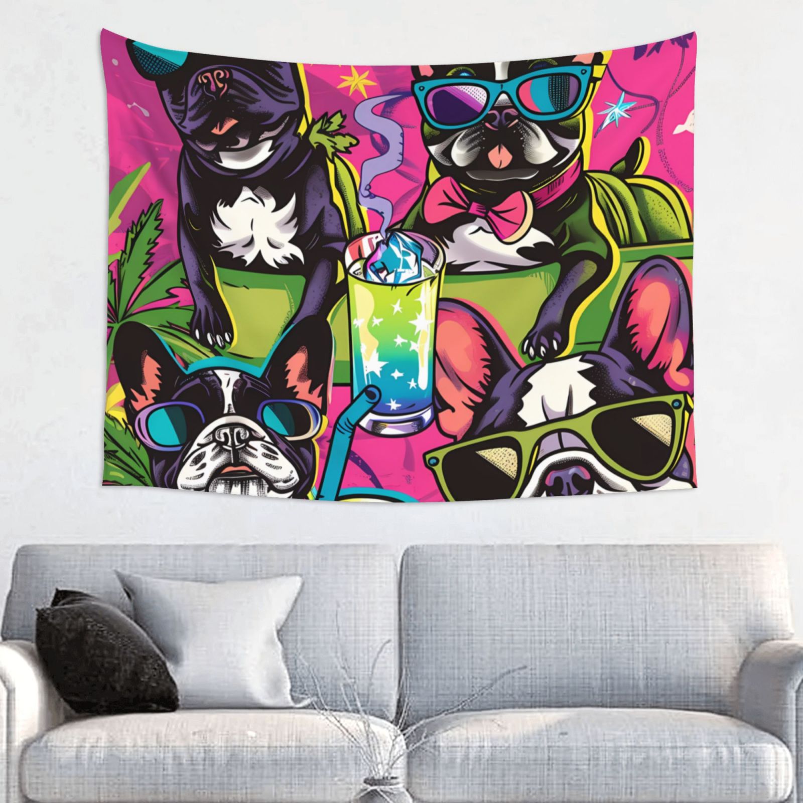 French Bulldog Cool No.114 Tapestry for Bedroom Wall Tapestry