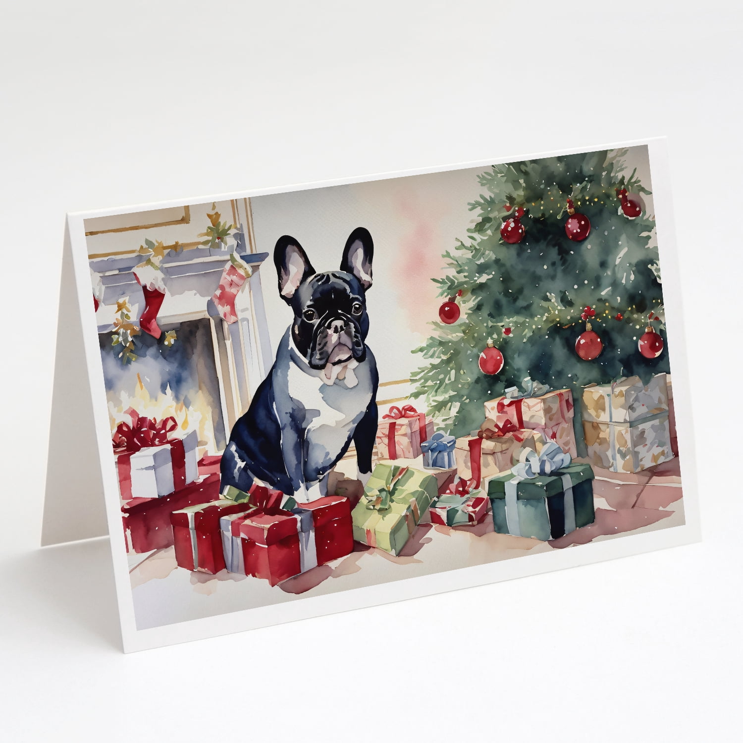 French Bulldog Cozy Christmas Greeting Cards Pack of 8 7 in x 5 in