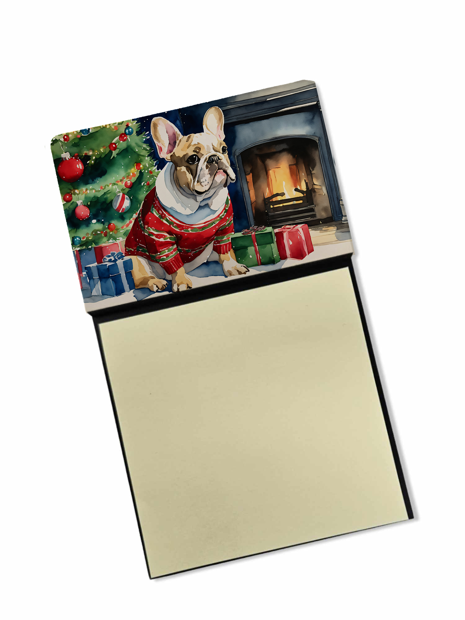 French Bulldog Cozy Christmas Sticky Note Holder 3.25 in x 5.25 in ...