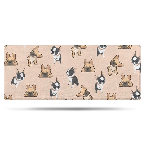 French Bulldog Dog Bathroom Rugs Mat,Non Slip Microfiber Bathroom Rug,Rubber Backing,Soft Bathroom Mats for Bathroom Floor,Tub and Shower,60x24in(150x60cm)