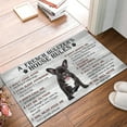 thumbnail image 1 of French Bulldog Dog House Rules Doormat Indoor Outdoor Entrance Front Door Mat Bath Rug Decorative Non-Slip Floor Mat Carpets for Patio Garage Garden Kitchen 20 x32 Inch, 1 of 5