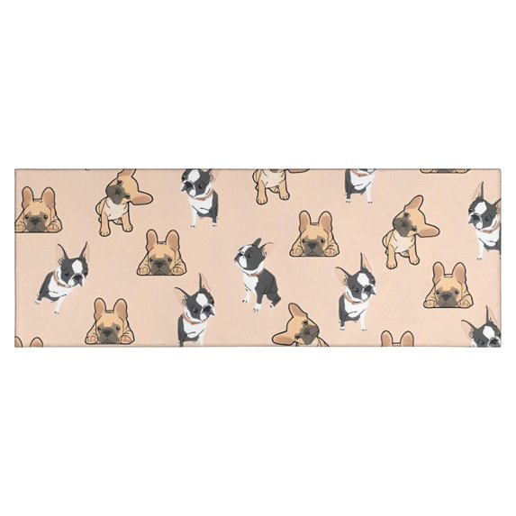 French Bulldog Dog Kitchen Rug Mat,Kitchen Runner Rugs Non Skid Washable,Decorative Kitchen Floor Mats for Kitchen,Sink,Laundry,17"X47"