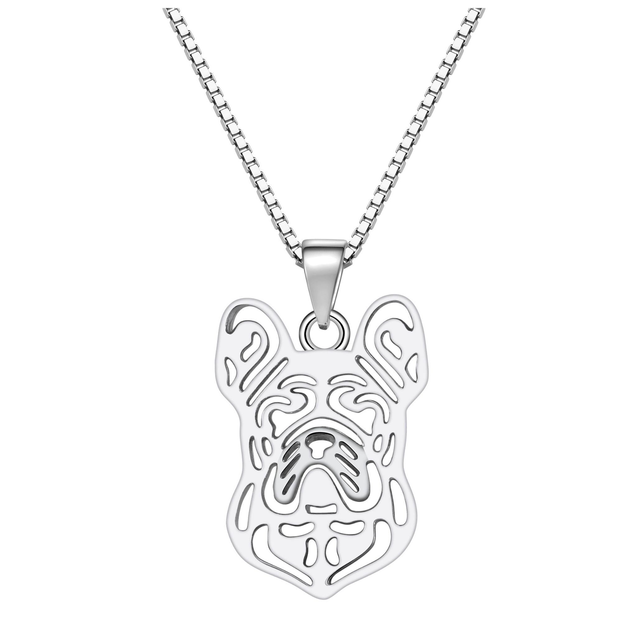 Ginger Lyne Collection French Bulldog Necklace, Sterling Silver