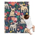 thumbnail image 1 of French Bulldog Dog and Pioneer Flower Blanket,Comfortable Soft Lamb Wool Throw Blanket,All Season,Warm Lightweight Blankets for Sofa Bed Couch Living Room Chair,30"x40", 1 of 4