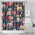 thumbnail image 1 of French Bulldog Dog and Flower Shower Curtain 72x84in ,Bathroom Decorative Shower Curtains Set with 12 Hooks,Modern Waterproof Washable Shower Curtain, 1 of 4