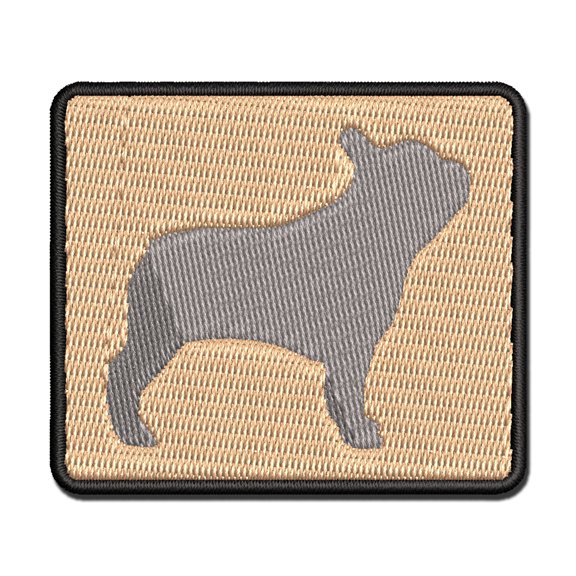 French Bulldog Dog Solid Applique Multi-Color Embroidered Iron-On Patch - 2.0 Inch Mini
